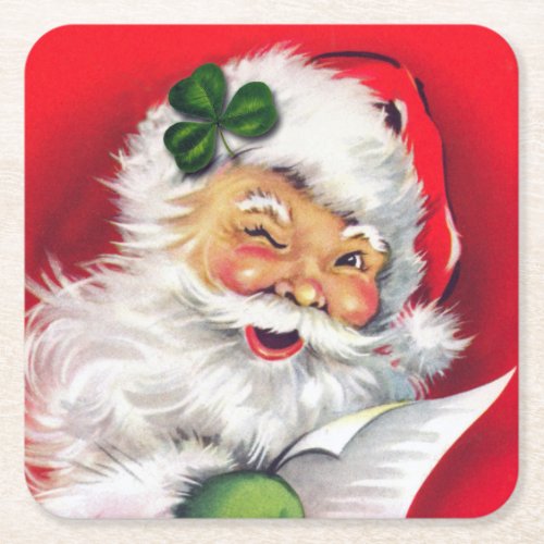 Irish Santa Irish Christmas Ireland Irish Square Paper Coaster