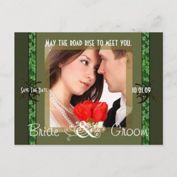 Irish Save The Date With Your Photo Announcement Postcard by samack at Zazzle