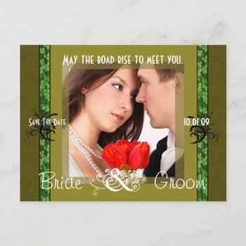 Irish Save The Date With Your Photo Announcement Postcard by samack at Zazzle