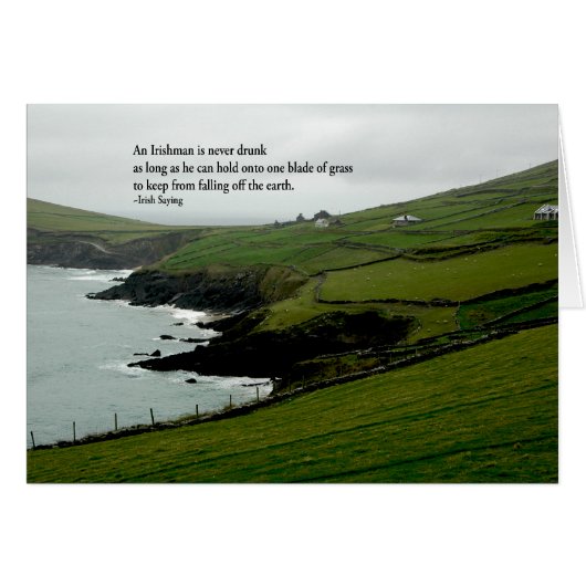 Irish Saying about Drinking Cards (Front Horizontal)