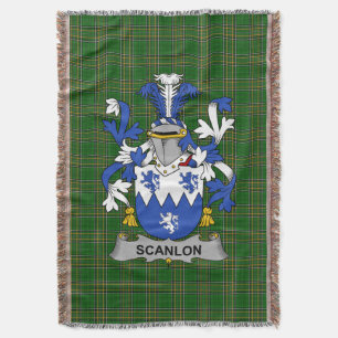  Irish Scanlon or O_Scanlan Coat of Arms Family Cr Throw Blanket