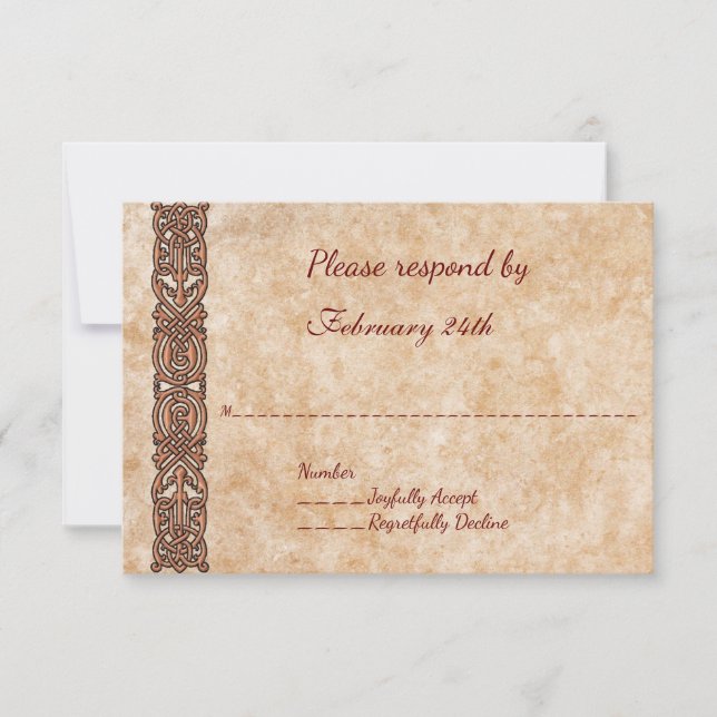 Irish Scotch Celtic Design Wedding Response Card (Front)