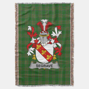 Irish Segrave Coat of Arms Family Crest Ireland Throw Blanket