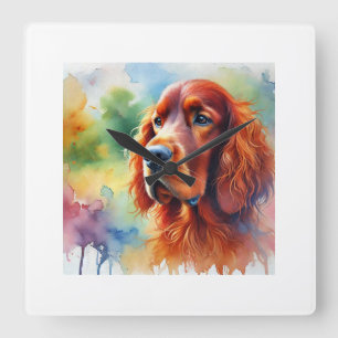 Irish Setter 251024AREF102 - Watercolor Square Wall Clock