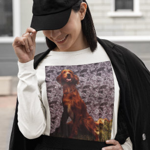 Irish Setter and Patterned Concrete Wall T-shirt