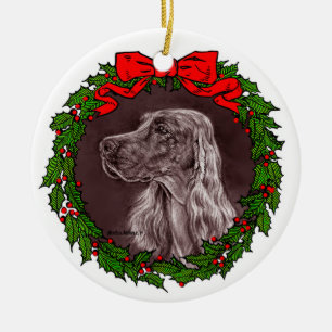 Irish Setter Art by Glenda S. Harlan Ceramic Ornament