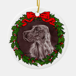 Irish Setter Art by Glenda S. Harlan Ceramic Ornament