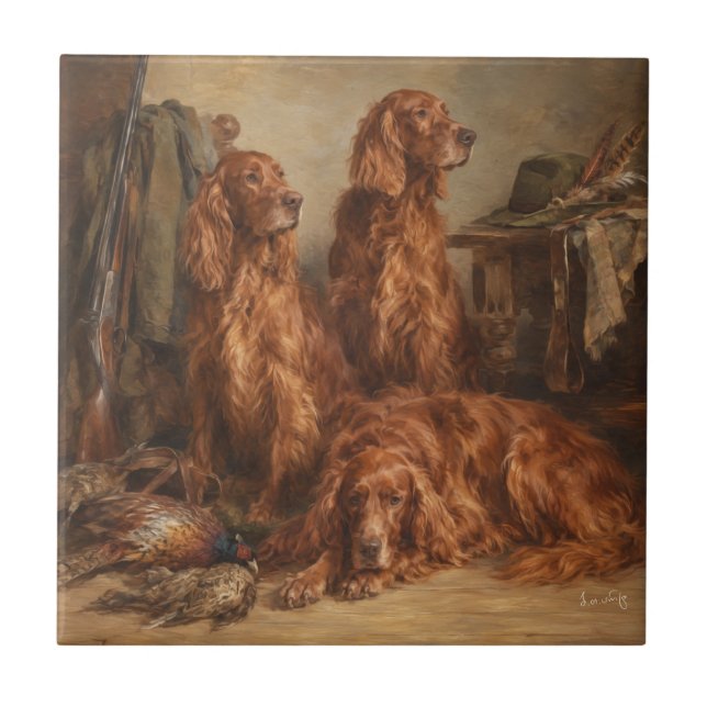 Irish Setter  ,Art  Ceramic Tile (Front)