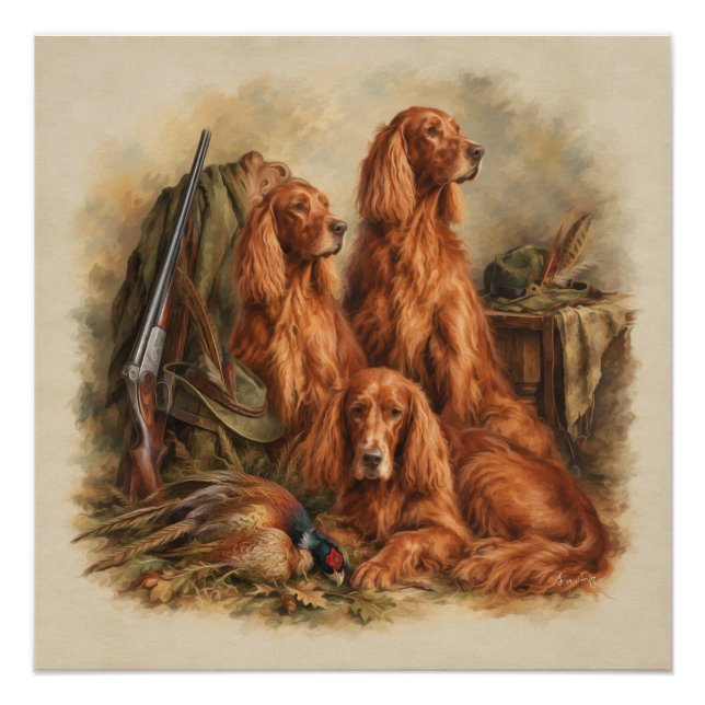 Irish Setter  ,Art  Poster (Front)
