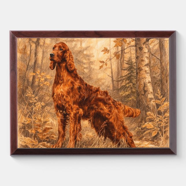 Irish  Setter,  Award Plaque (Horizontal)