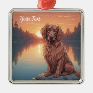 Irish Setter by Lake Metal Ornament