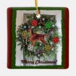 Irish Setter Ceramic Christmas Ornament