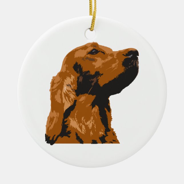Irish Setter Ceramic Ornament (Front)