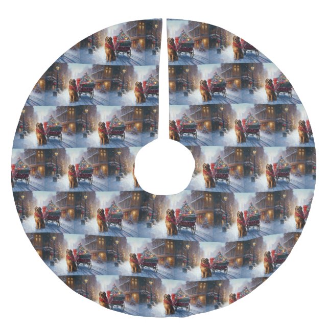 Irish Setter Christmas Festive Season  Brushed Polyester Tree Skirt (Front)