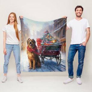 Irish Setter Christmas Festive Season Fleece Blanket