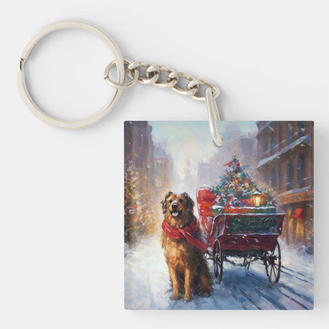 Irish Setter Christmas Festive Season  Keychain (Front)