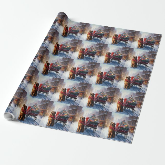 Irish Setter Christmas Festive Season  Wrapping Paper (Unrolled)