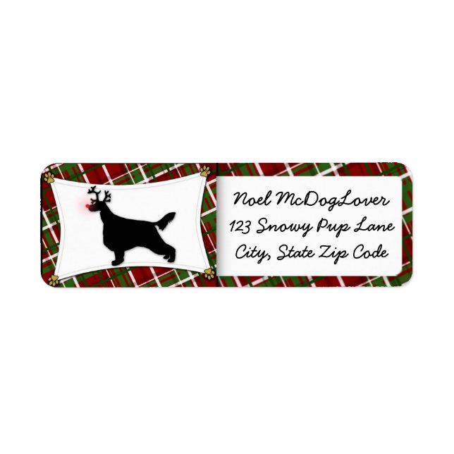 Irish Setter Christmas Label (Front)