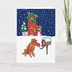 Irish Setter Christmas Mail Holiday Card