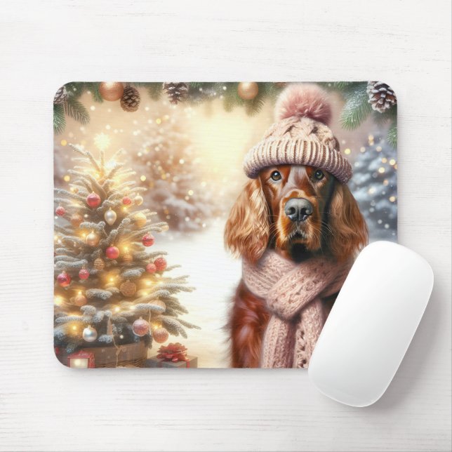 Irish Setter Christmas Mouse Pad (With Mouse)
