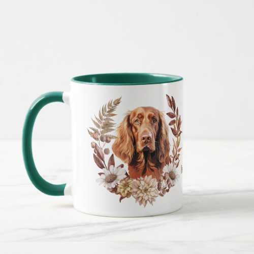 Irish Setter Dog Autumn Wreath Mug