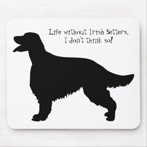 Irish Setter dog black silhouette mousepad gift Mouse Pad
