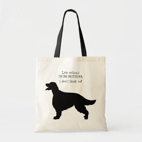 Irish Setter dog black silhouette tote bag gift