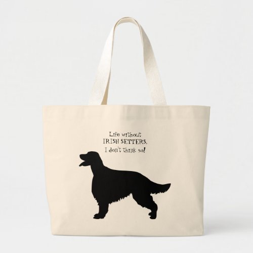 Irish Setter dog black silhouette tote bag gift