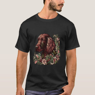 Irish Setter Dog Botanical Nature Inspired Illustr T-Shirt