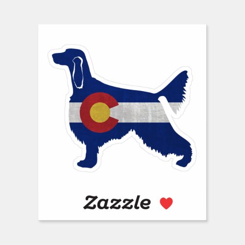 Irish Setter Dog Breed Colorado Flag Silhouette Sticker