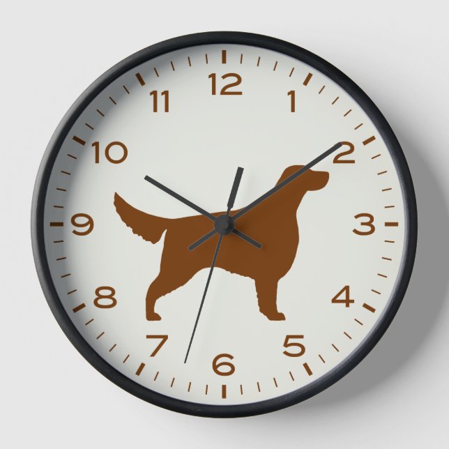 Irish Setter Dog Breed Silhouette Clock (Front)