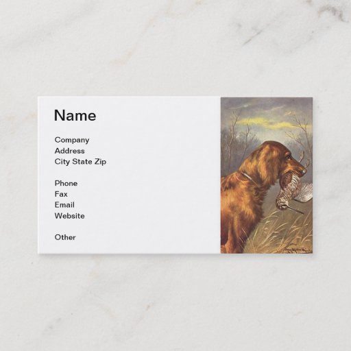 Customizable Irish Setter Dog Business Card