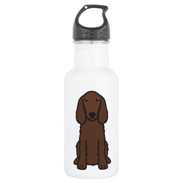 Irish Setter Dog Cartoon Water Bottle (Front)
