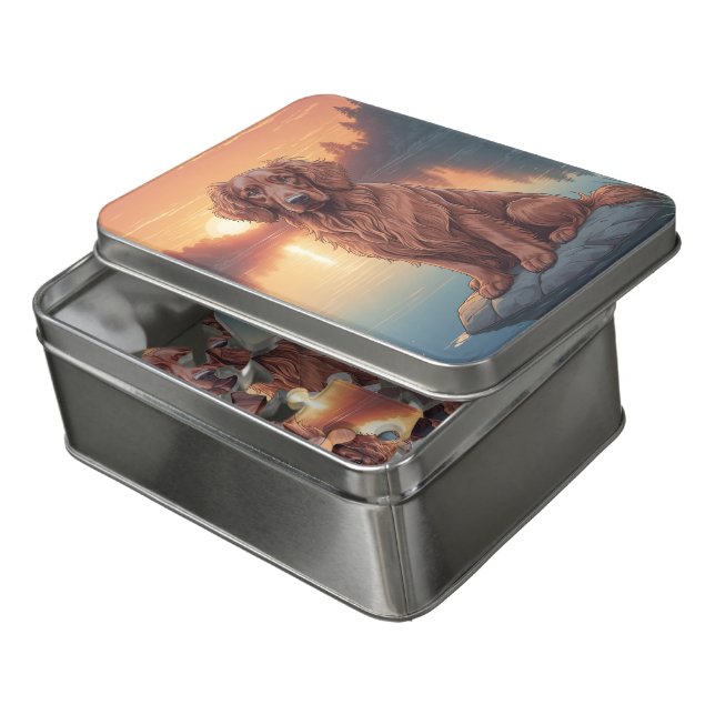 Irish Setter dog Jigsaw Puzzle (Lid Open)