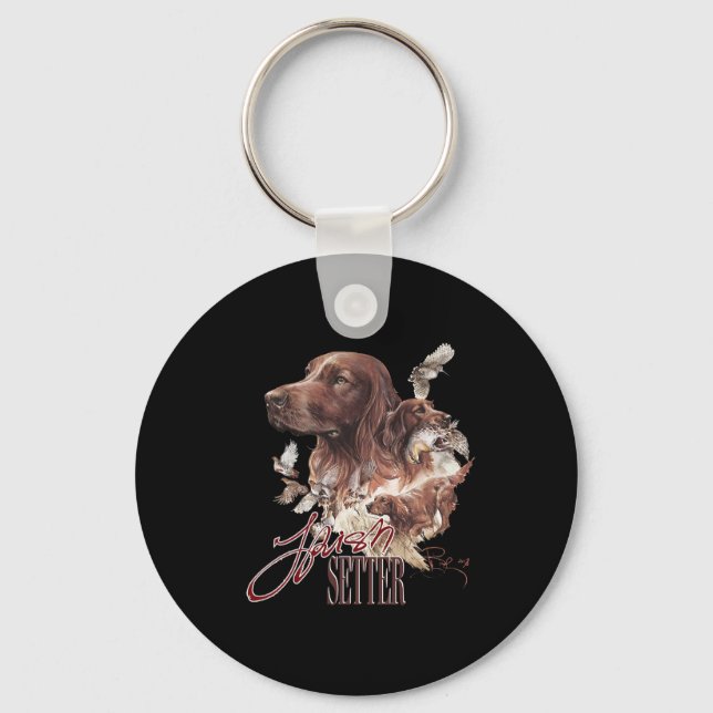 Irish Setter Dog Lovers  Keychain (Front)