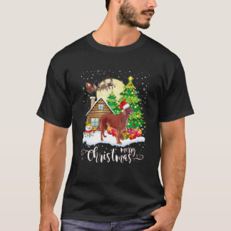 Irish Setter Dog Merry Christmas Dog Lover T-Shirt