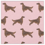 Irish setter dog pink fabric