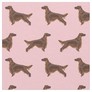 Irish setter dog pink fabric