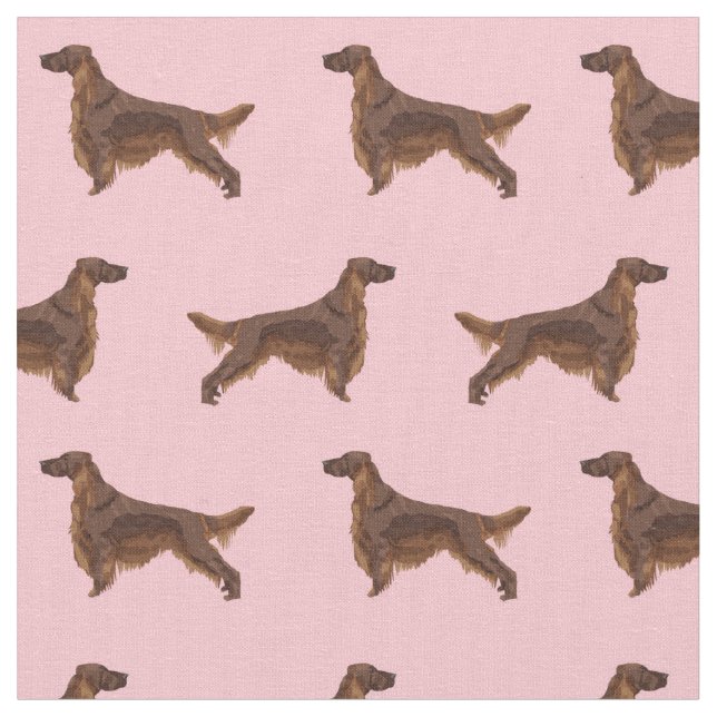 Irish setter dog pink fabric (Close Up)