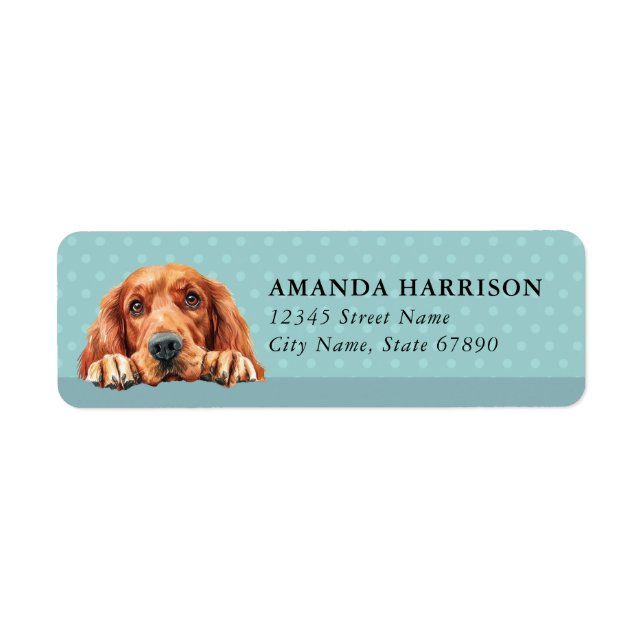 Irish Setter Dog Return Address Labels (Front)