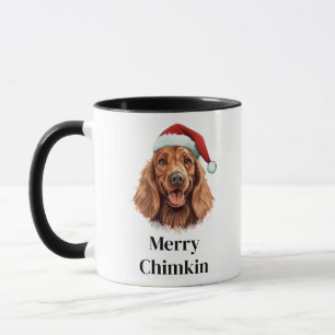 Irish Setter Dog Santa Hat Christmas Mug