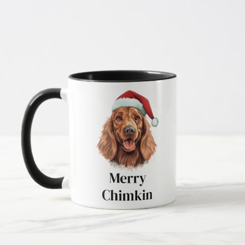 Irish Setter Dog Santa Hat Christmas Mug