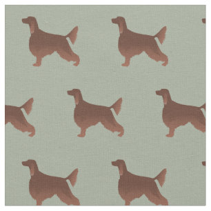 Irish Setter Dog Silhouette Tiled - Basic Fabric