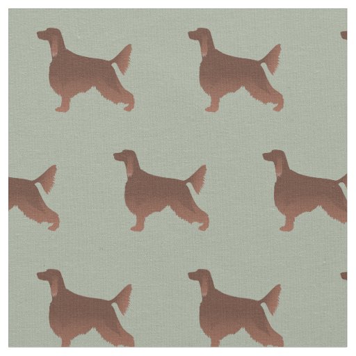 Irish Setter Dog Silhouette Tiled - Basic Fabric