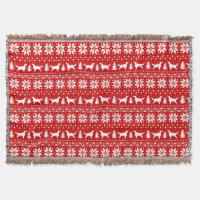 Irish Setter Dog Silhouettes Christmas Pattern Red
