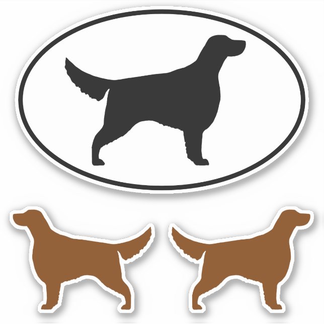 Irish Setter Dog Silhouettes Vinyl Sticker Set (Front)