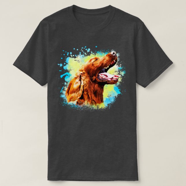 Irish Setter Dog  T-Shirt (Design Front)
