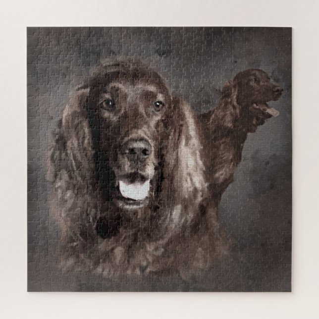 Irish Setter Dogs Digital Art Jigsaw Puzzle (Vertical)