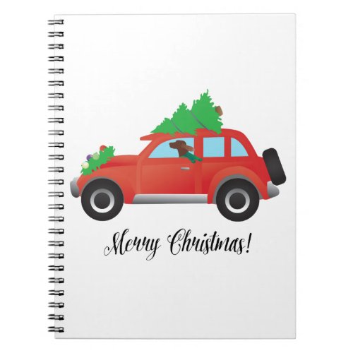 Irish Setter Driving a Car with a tree on top Notebook