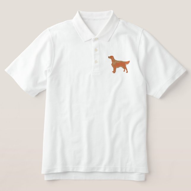 Irish Setter Embroidered Polo Shirt (Design Front)